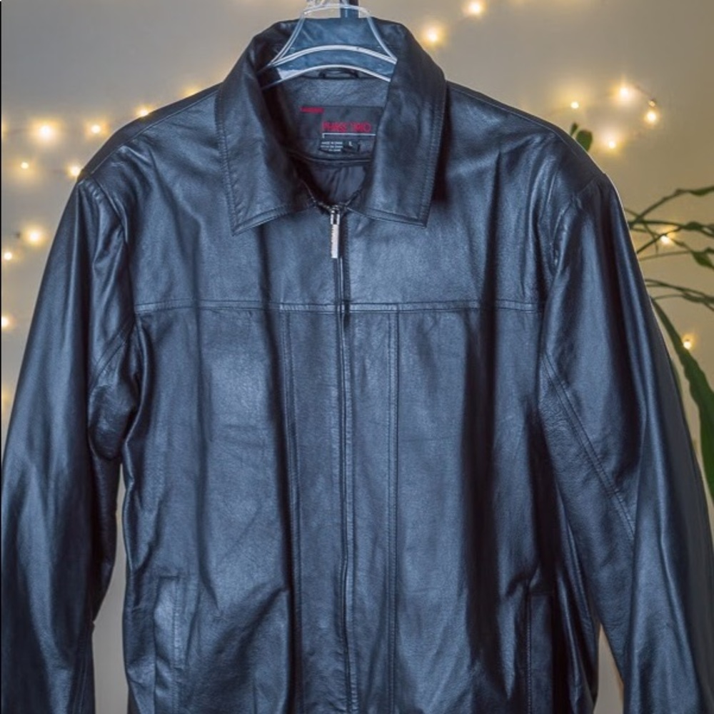 Mens Large Leather Jacket Phase Two